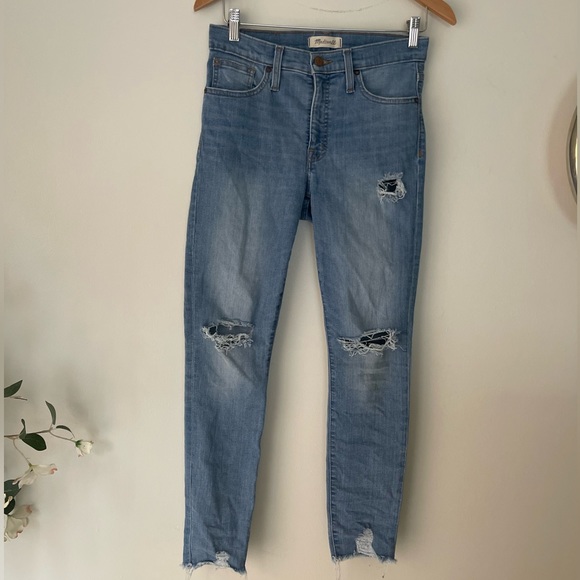 MADEWELL | 9 Inch High-Rise Skinny Jeans in Ontario Wash Size 27 - Picture 2 of 12